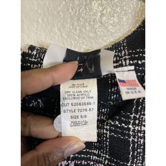 Vintage Jody Sz 5/6 Midi Tweed Plaid Grunge Dark Academia Sheath Dress - Picture 8 of 15